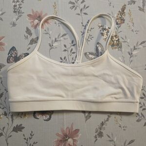 Lululemon Athletica Cream Racerback Sports Bra Size 10 Yoga Athleisure